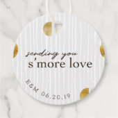 Gouden Stippen S'more Liefde Trouwronde Bedankjes Labels (Voorkant)