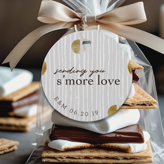 Gouden Stippen S'mores Bruiloft Bedankjes Labels