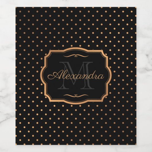 Gouden Stippen Wijn Etiket (Enkel label)