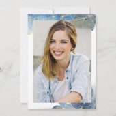 Gouden Stof Blauw FOTO Afsluitfeest Kaart (Achterkant)