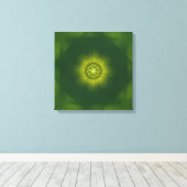 Gouden Stof Bloei - Botanische Fractal Canvas Afdruk (Insitu (Houten vloer))