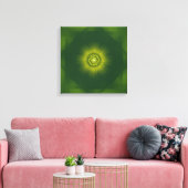 Gouden Stof Bloei - Botanische Fractal Canvas Afdruk (Insitu (Woonkamer))