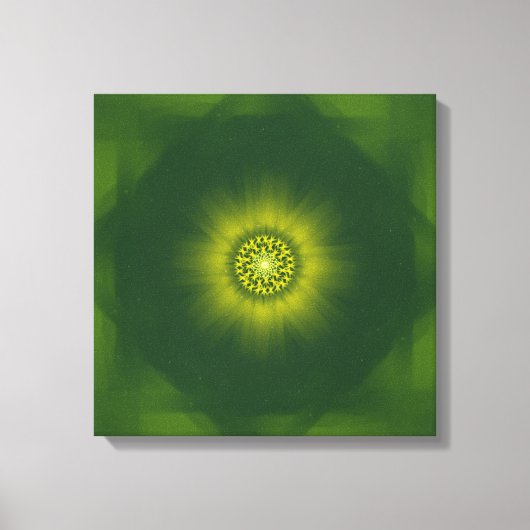 Gouden Stof Bloei - Botanische Fractal Canvas Afdruk (Voorkant)