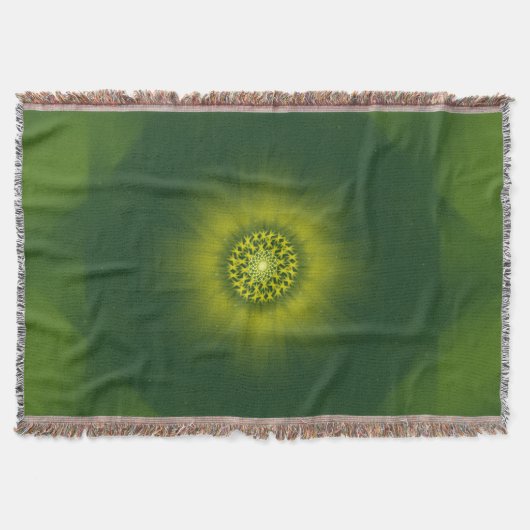 Gouden Stof Bloei - Botanische Fractal Deken (Voorkant)