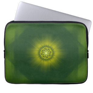 Gouden Stof Bloei - Botanische Fractal Laptop Sleeve