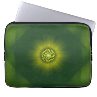 Gouden Stof Bloei - Botanische Fractal Laptop Sleeve