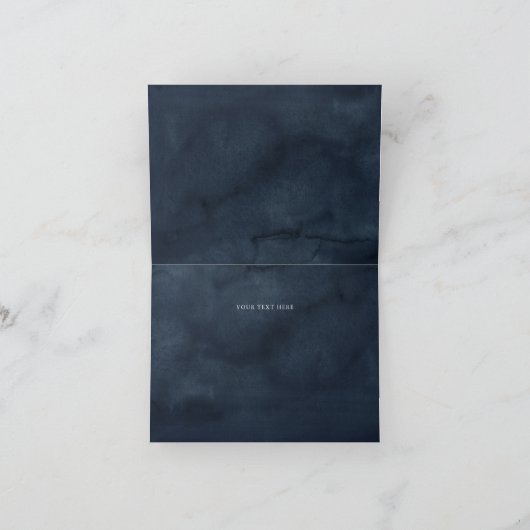 Gouden stof Bourgondische marine bloemenbruiloft Bedankkaart (Binnen)