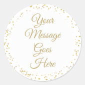 Gouden Stof Chic Elegante Script Ronde Sticker (Voorkant)