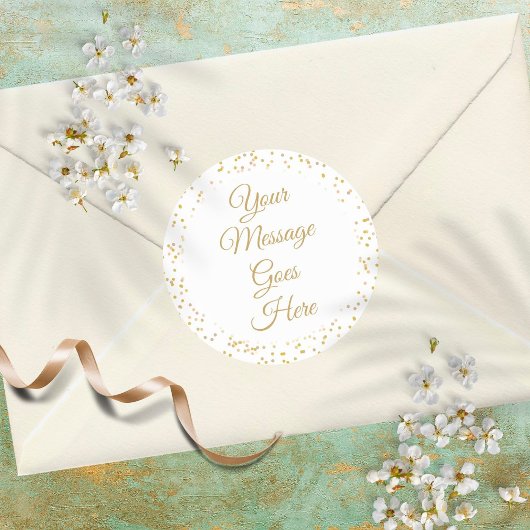 Gouden Stof Chic Elegante Script Ronde Sticker