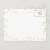 Gouden Stof Confetti Bewaar de Datum Aankondigingskaart (Achterkant)