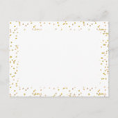 Gouden Stof Confetti Bewaar de Datum Aankondigingskaart (Achterkant)