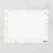 Gouden Stof Confetti Bewaar de Datum Briefkaart (Achterkant)