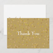 Gouden Stof Confetti Dank je wel Bedankkaart (Voorkant / Achterkant)