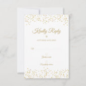 Gouden Stof Confetti Elegante Chic Jubileum RSVP Kaartje (Voorkant)