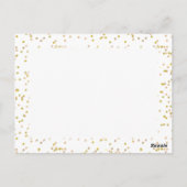 Gouden Stof Confetti Save the Date Briefkaart (Achterkant)