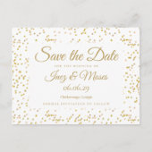 Gouden Stof Confetti Save the Date Briefkaart (Voorkant)