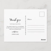 Gouden Stof Confetti Script Bedankt Trouwfoto Briefkaart (Achterkant)