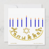 Gouden Stof Font Ster van David Menora Hanukka Kaart (Voorkant)