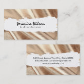 Gouden stof met lijnsteek visitekaartje (Voorkant / Achterkant)