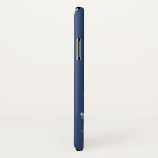 Gouden Stof Stofblauw Nevelroze Bloemen Monogram Case-Mate iPhone Case (Achterkant / rechts)