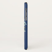 Gouden Stof Stofblauw Nevelroze Bloemen Monogram Case-Mate iPhone Case (Achterkant/links)