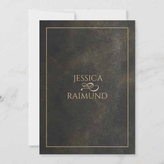 Gouden Stofbruiloft Kaart (Achterkant)
