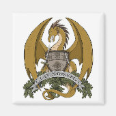 Gouden Stonefire Dragon Crest Magnet (Voorkant)