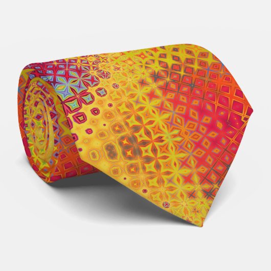 Gouden Stout Geometrisch Patroon Das (Opgerold)