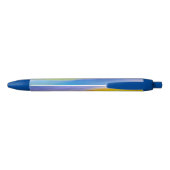 Gouden Straal Abstract Blauwe Inkt Pen (Achterkant)
