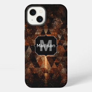 Gouden straal in geometrisch glinsterend heelal Mo iPhone 13 Hoesje