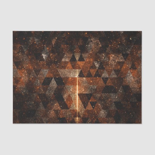 Gouden straal in geometrisch glinsterend heelal tissuepapier (Voorkant)