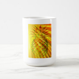Gouden stralen die door een grote ananas schijnen koffiemok
