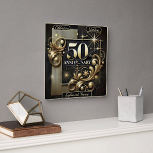 Gouden Straling: 50ste Verjaardag Vierkante Klok