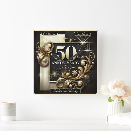 Gouden Straling: 50ste Verjaardag Vierkante Klok (Huis)