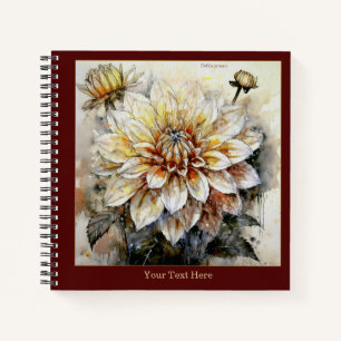 Gouden Straling: Waterverf Dahlia pinnata II Notitieboek