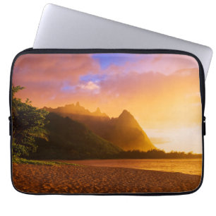 Gouden strand zonsondergang, Hawaï Laptop Sleeve