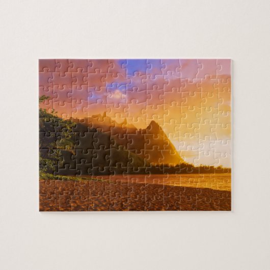 Gouden strand zonsondergang, Hawaï Legpuzzel (Horizontaal)
