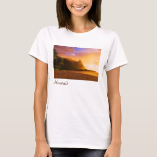 Gouden strand zonsondergang, Hawaï T-shirt
