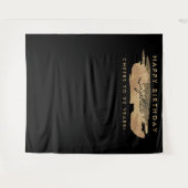 Gouden Streak Verjaardagsachtergrond Elke Leeftijd Wandkleed (Voorkant (horizontaal))