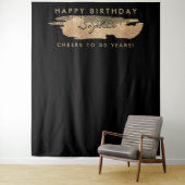 Gouden Streak Verjaardagsachtergrond Elke Leeftijd Wandkleed (In situ)