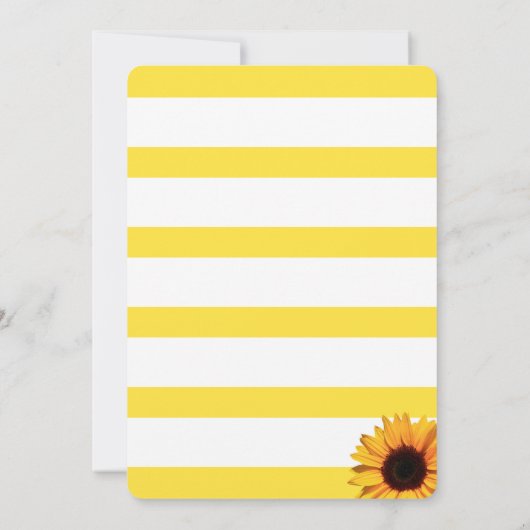 Gouden Streep en Zonnebloem Vleermuis Mitzvah Uitn Kaart (Achterkant)