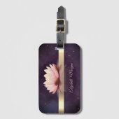 Gouden Streep Lotus Bloem Boho Bagagelabel (Voorkant (verticaal))