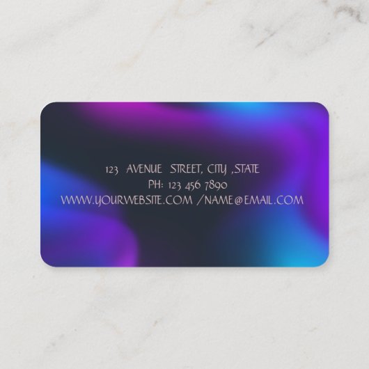 Gouden Streep Lotus Bloem Holografisch Visitekaartje (Achterkant)