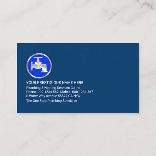 Gouden streep op blauwe waterdruppels visitekaartje (Achterkant)