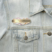 Gouden Streep, Parels Roze Marmer Naamplaatje (In situ)