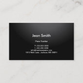 Gouden Streep Pianoles Donkere Zakkaart Visitekaartje (Achterkant)