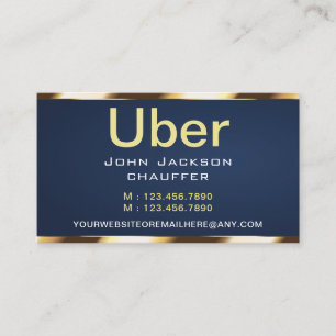 Gouden streep Taxi Chauffeur Cab Transport blauw Q Visitekaartje
