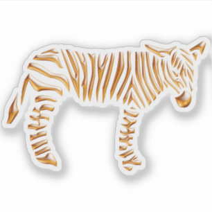 Gouden Streep Zebra Sticker