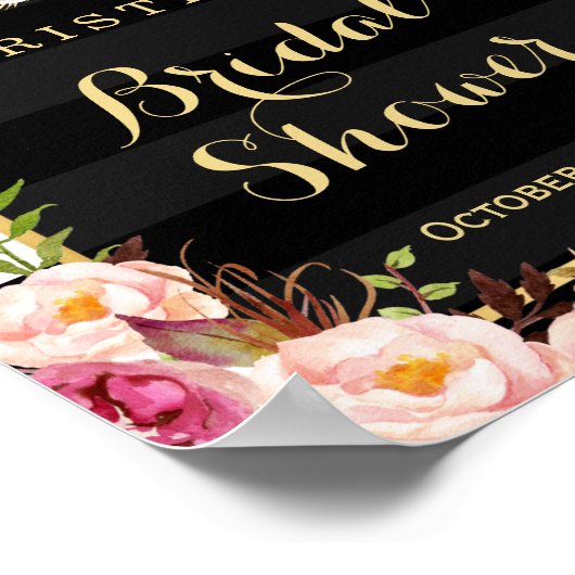  gouden streepjes Vrijgezellenfeest Poster (Hoek)