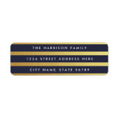 Gouden strepen Aangepaste kleuren retour adreslabe Etiket (Voorkant)